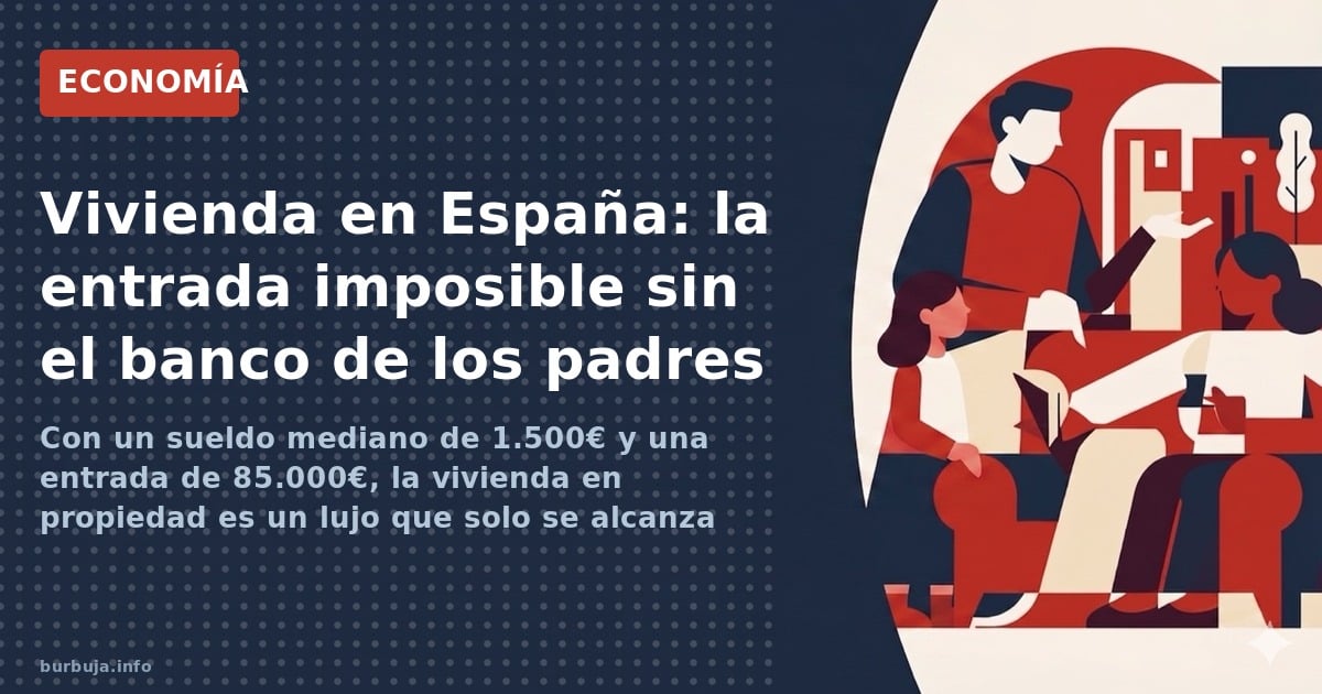 Con un sueldo mediano de 1.500€ y una entrada de 85.000€, la vivienda en propiedad es un lujo que solo se alcanza con ayuda f