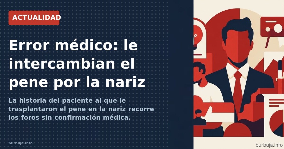 La historia del paciente al que le trasplantaron el pene en la nariz recorre los foros sin confirmación médica. Analizamos el