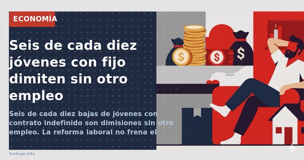 El 60% de las bajas de jóvenes con contrato indefinido son dimisiones voluntarias, incluso sin alternativa laboral. Salarios 