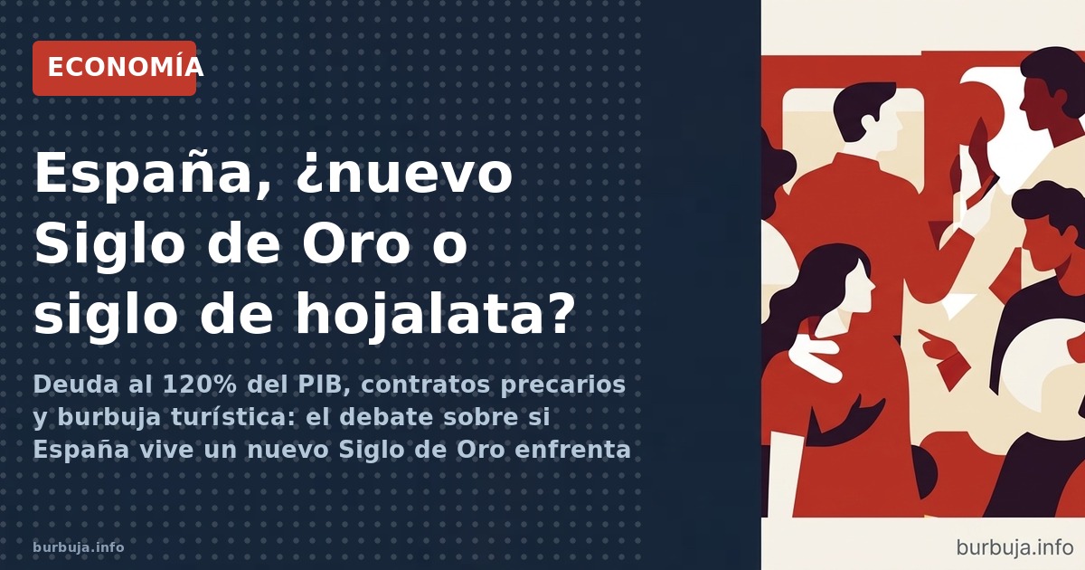 Deuda al 120% del PIB, precariedad y maquillaje: los datos que desmontan el relato del nuevo Siglo de Oro español.