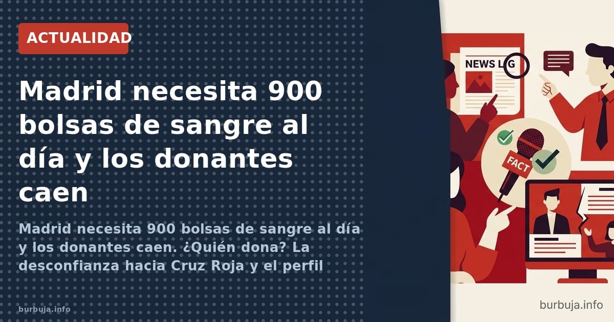 Madrid necesita 900 bolsas de sangre al día y la donación cae. Detrás, el negocio de Grifols, la desconfianza en Cruz Roja y 