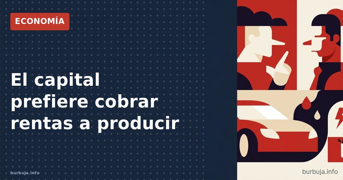 Gráfico de evolución de la renta y la propiedad de vivienda en España, con la clase media como pagadora de renta
