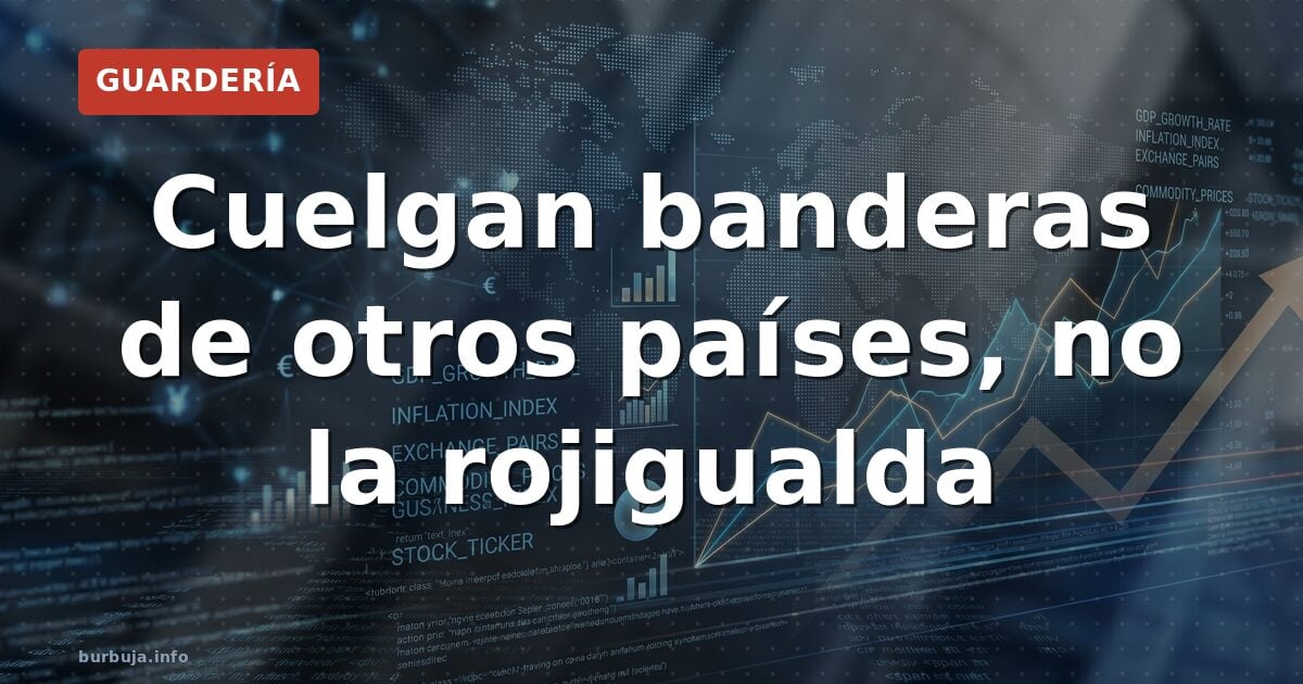 Cuelgan banderas de otros países, no la rojigualda