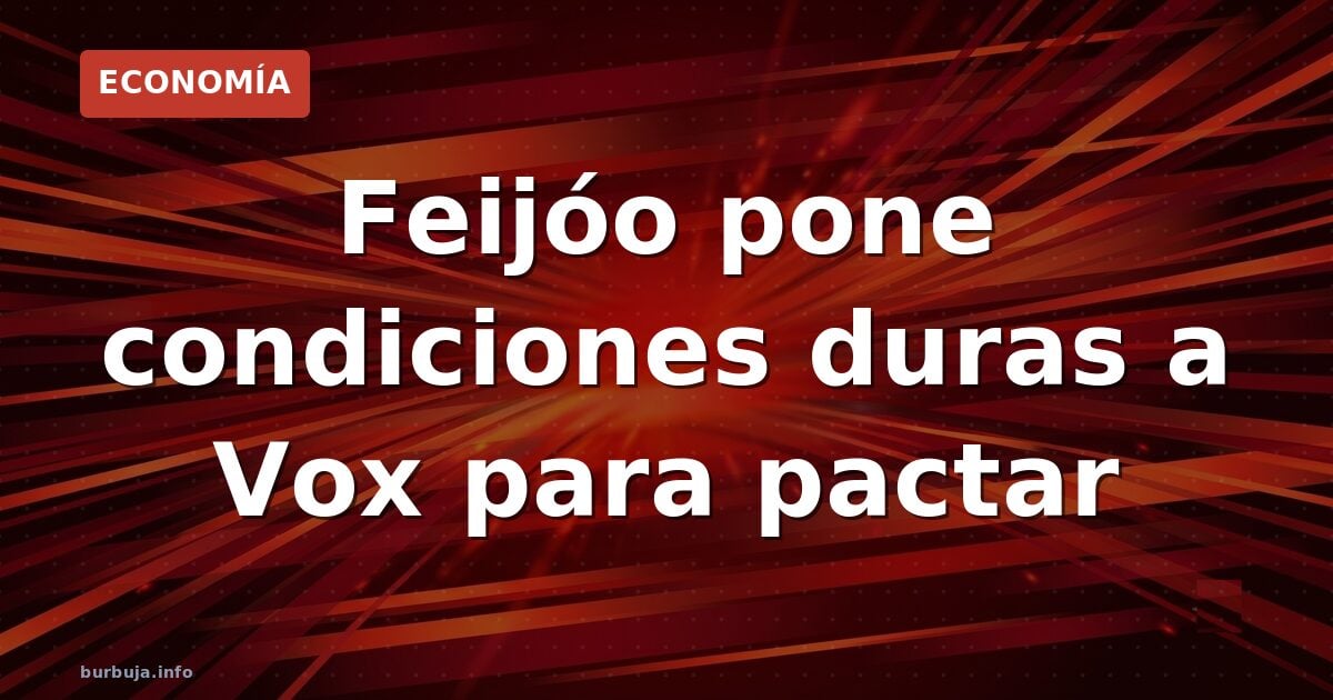 Feijóo: pacto con Vox sí, pero con estas líneas rojas