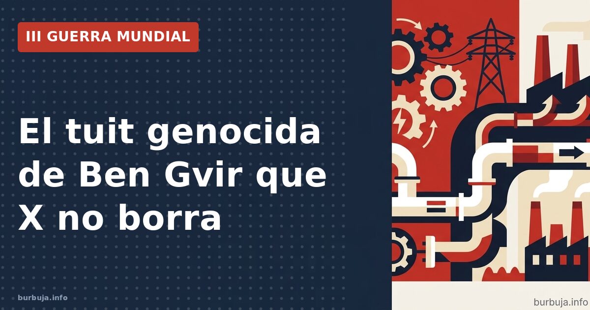 El tuit de Ben Gvir que X no elimina