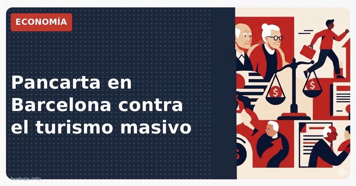 Pancarta en Barcelona contra el turismo masivo