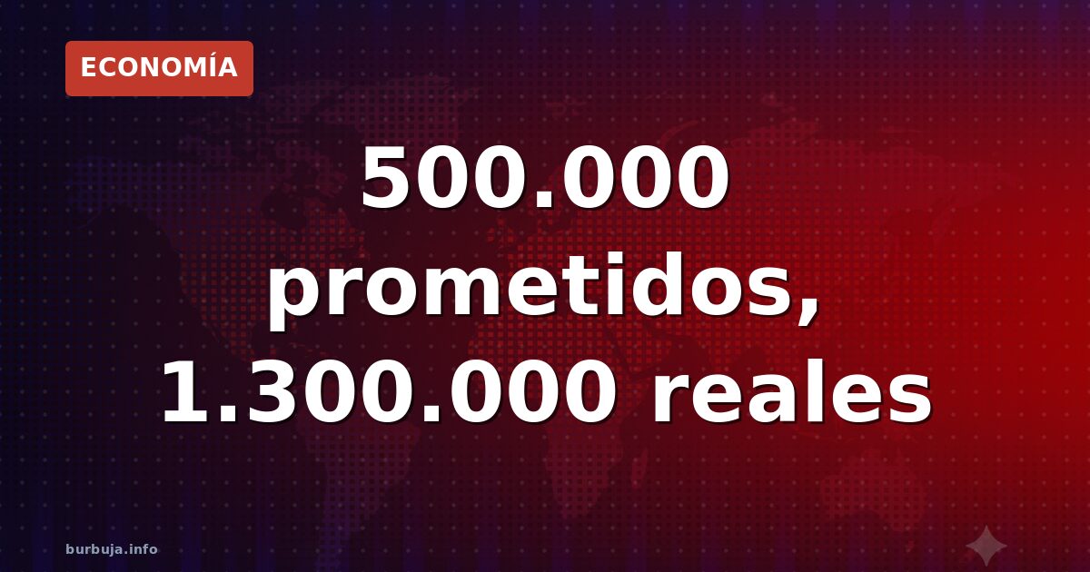 500.000 prometidos, 1.300.000 reales