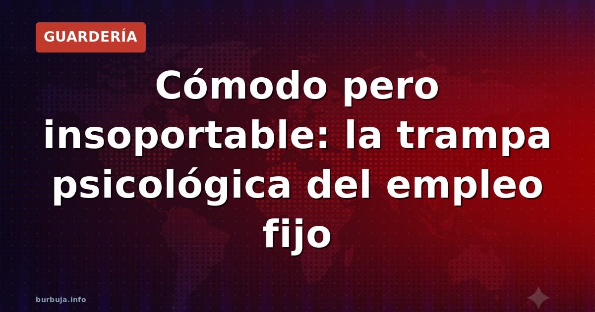 Trabajo cómodo que destroza: la trampa del 'no puedo más'