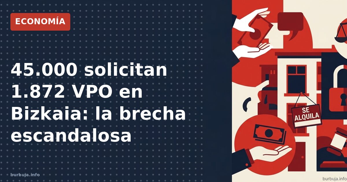 45.000 solicitan 1.872 VPO en Bizkaia: la brecha escandalosa
