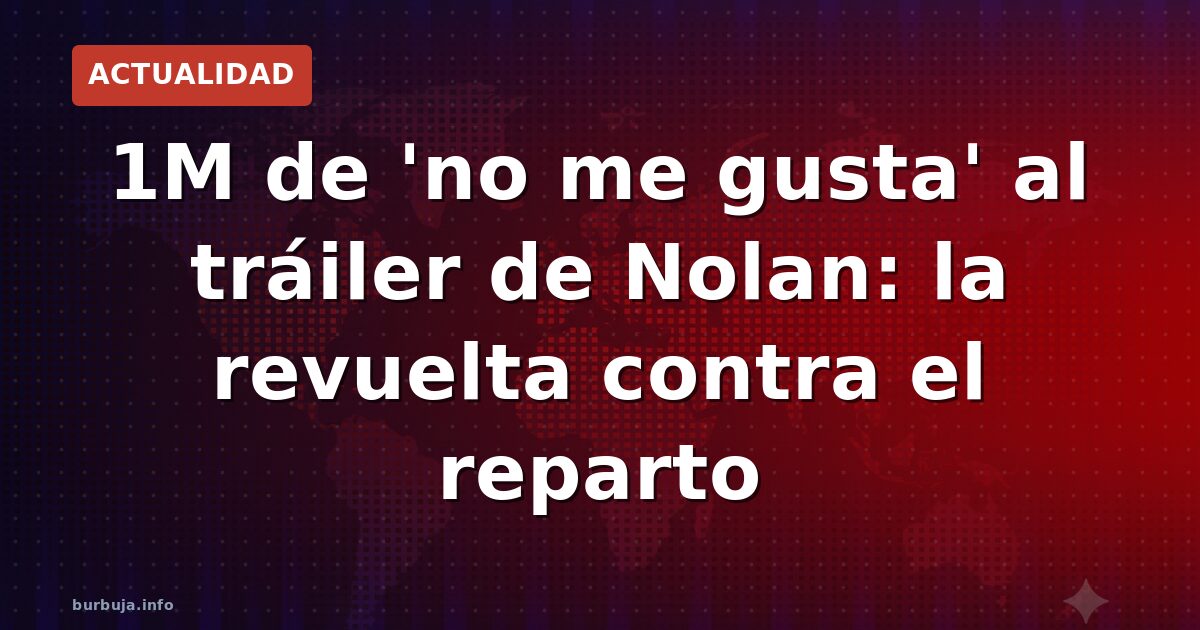 1 millón de 'no me gusta' contra 70.000 en el tráiler de Nolan