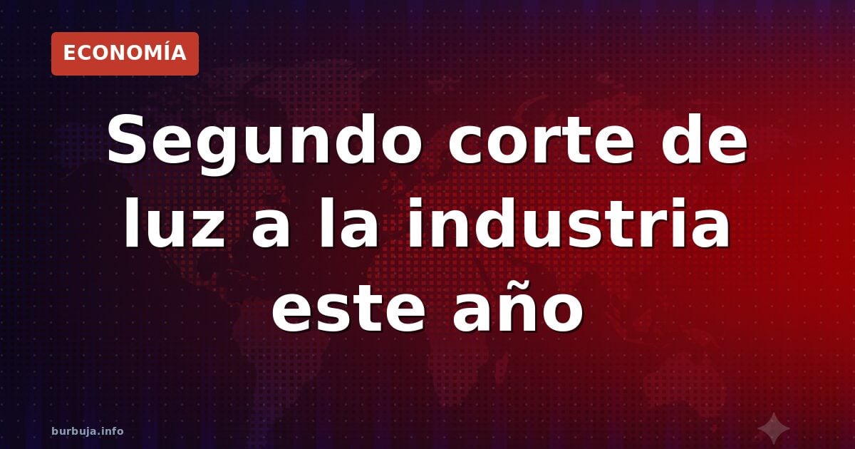Segundo corte de luz a la industria este año