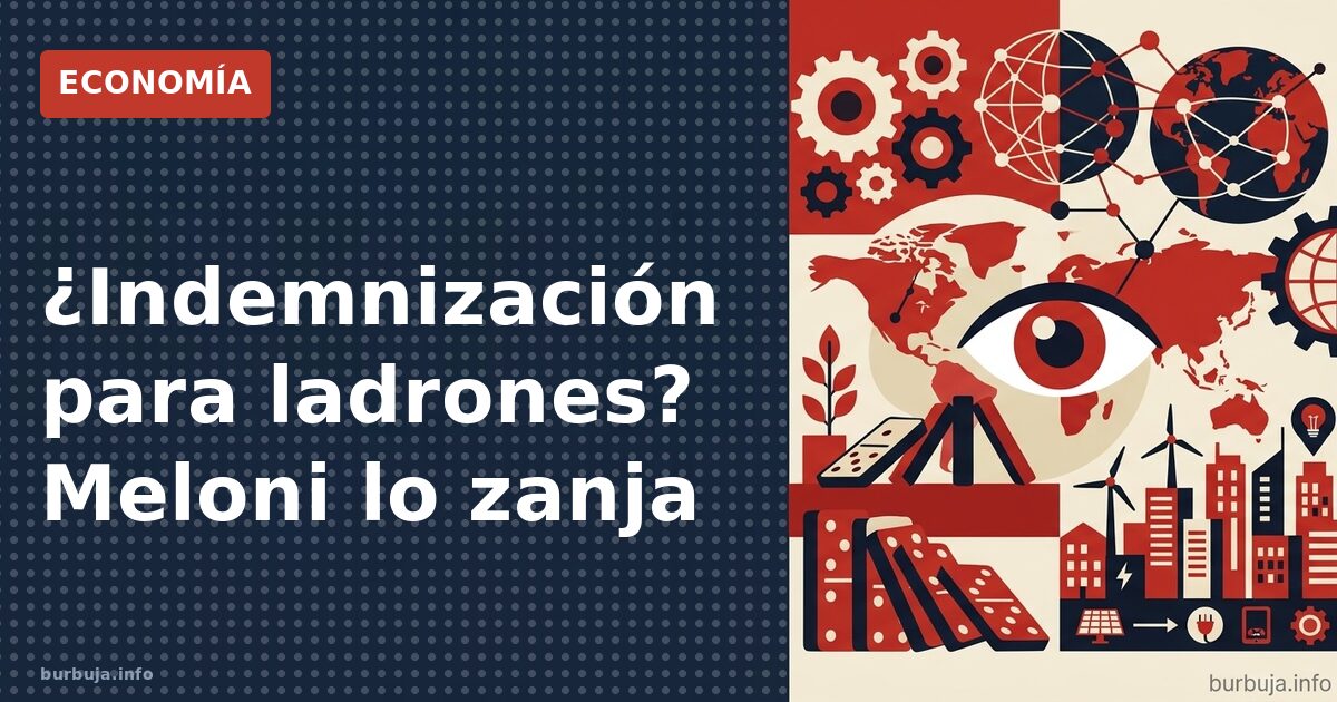 Meloni: ni un euro para ladrones heridos