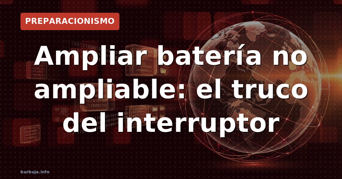 Interruptor de transferencia conectado a dos baterías portátiles para ampliar la capacidad de una batería no ampliable