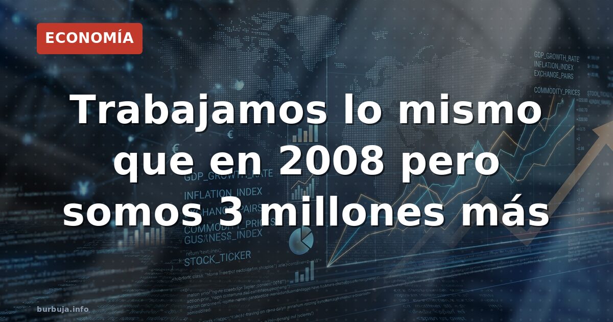 Ilustración editorial con barras de horas trabajadas planas y siluetas de trabajadores multiplicándose junto a fábricas
