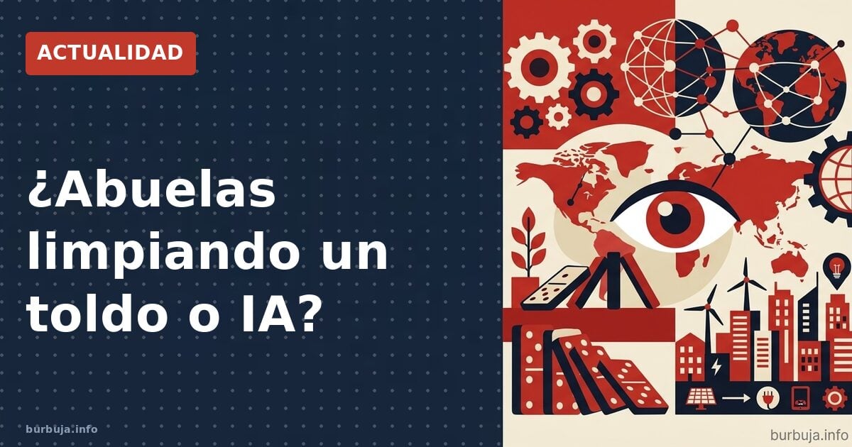 Abuelas limpiando un toldo: ¿IA o realidad?