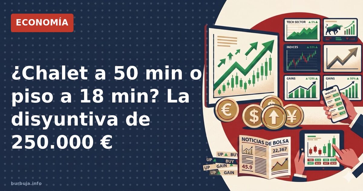 ¿Chalet a 50 min o piso a 18 min? La disyuntiva de 250.000 €