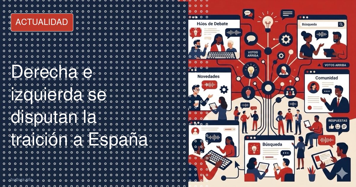España con bandera y una etiqueta de 'traidor' en el centro