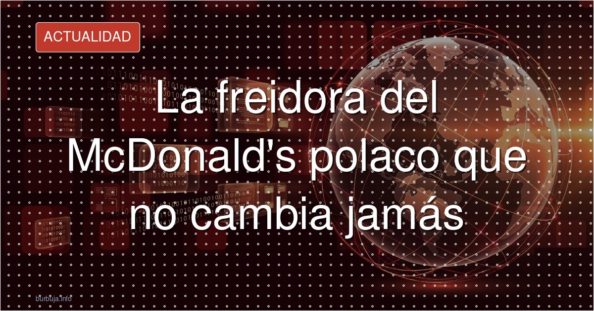La freidora del McDonald's polaco que no cambia jamás