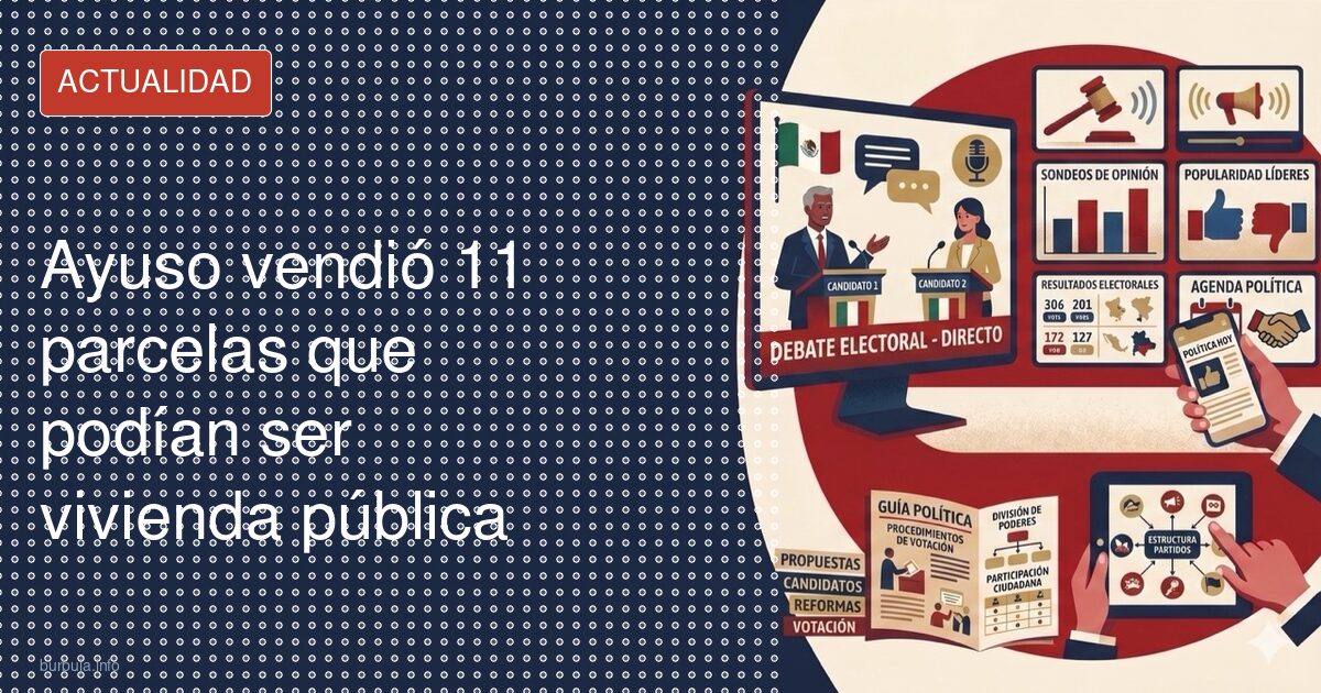 Ayuso vendió 11 parcelas públicas en vez de hacer vivienda