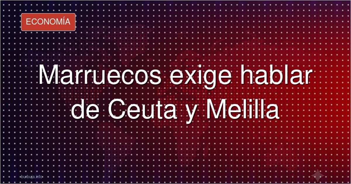 Bandera de Marruecos y de España enfrentadas sobre un mapa de Ceuta y Melilla