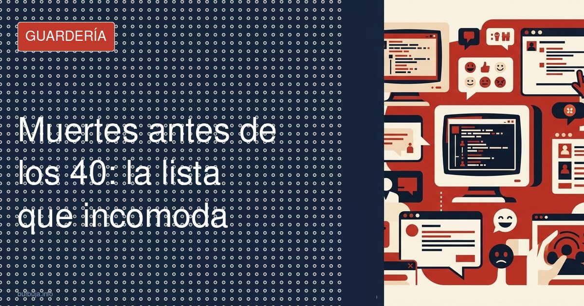 Muertes antes de los 40: la lista que incomoda