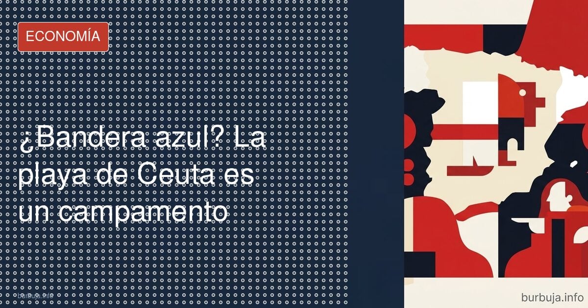Campamentos improvisados con lonas sobre la arena de la playa de Ceuta y efectivos de emergencias desplegados
