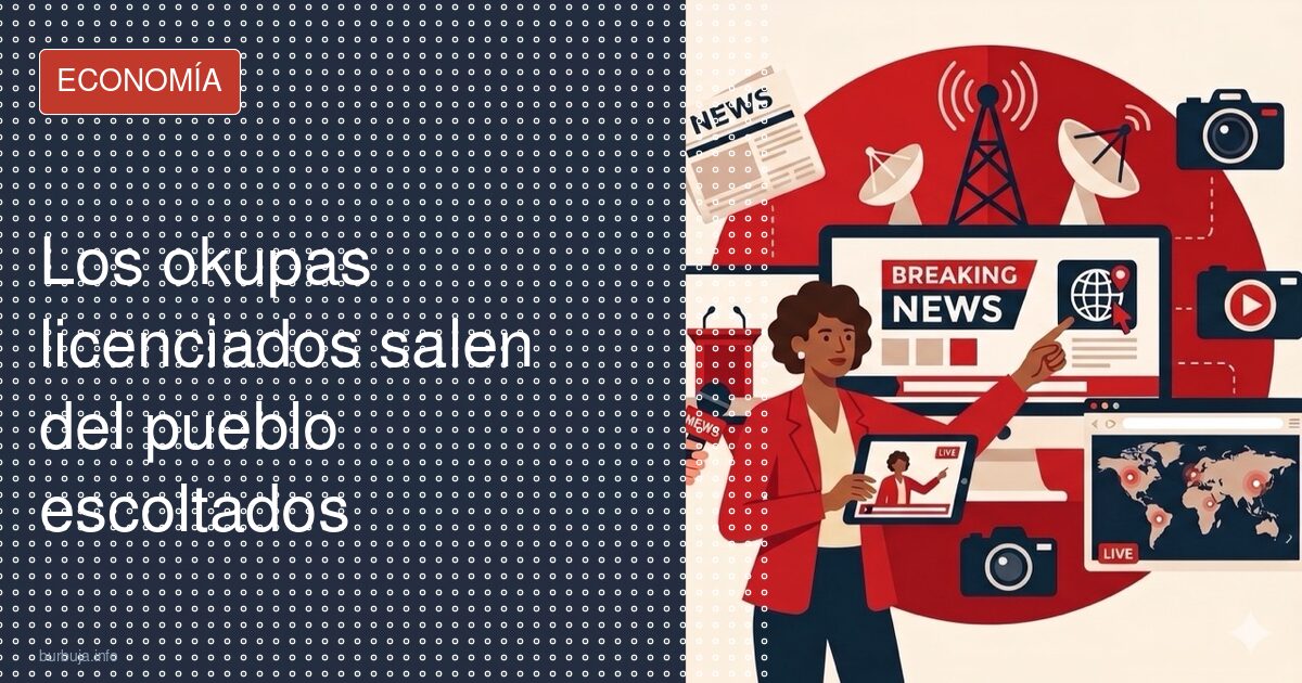 Los okupas licenciados salen del pueblo escoltados