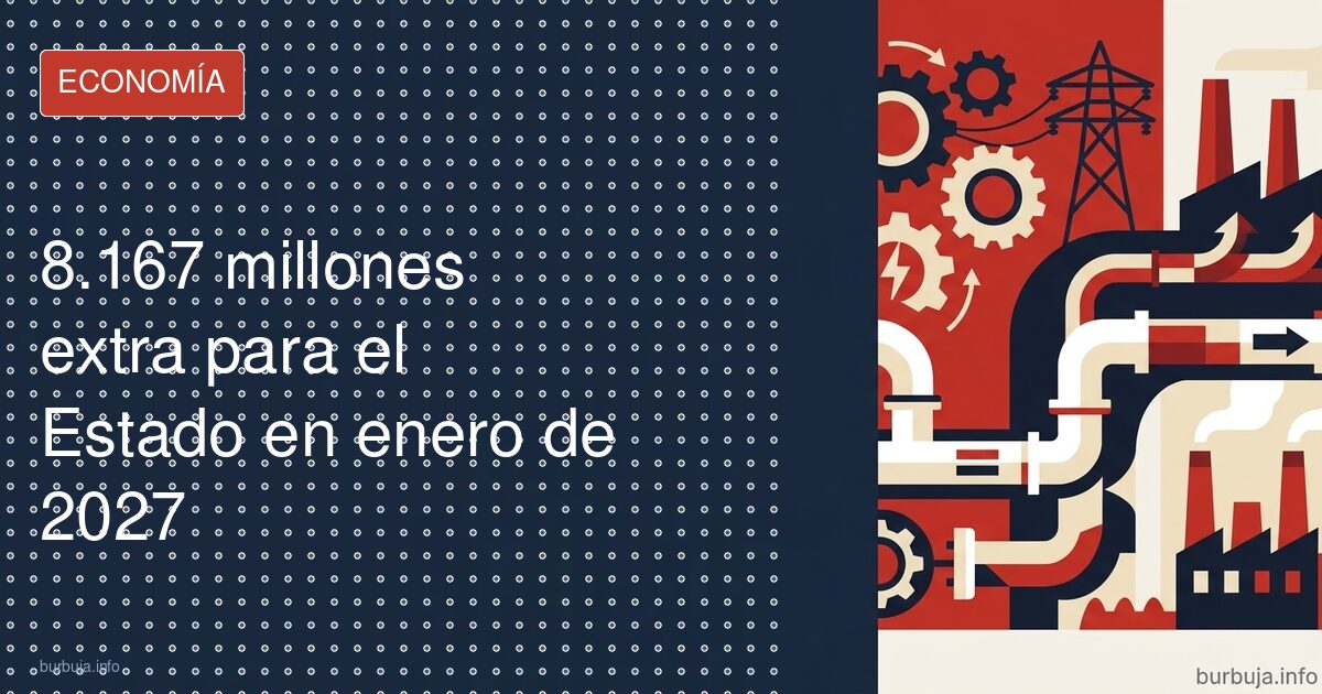 8.167 millones extra para el Estado en enero de 2027