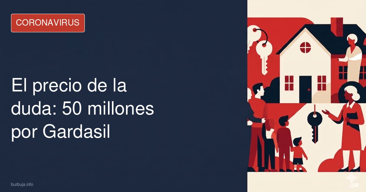 Frasco de vacuna Gardasil sobre fondo de laboratorio con logotipo de Merck