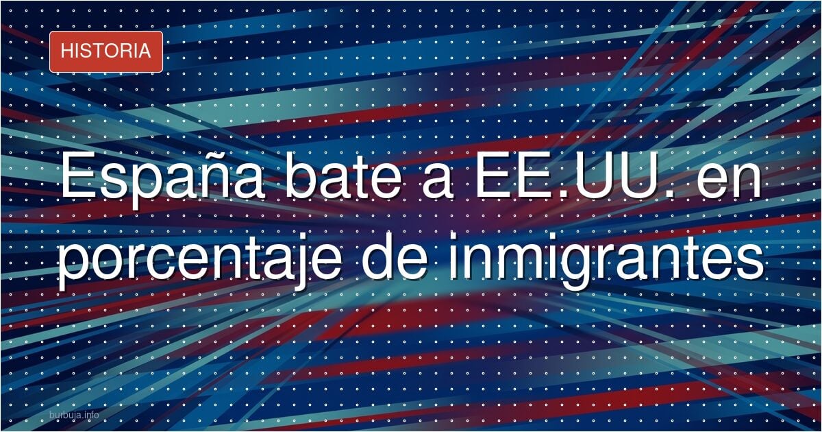 España bate a EE.UU. en porcentaje de inmigrantes