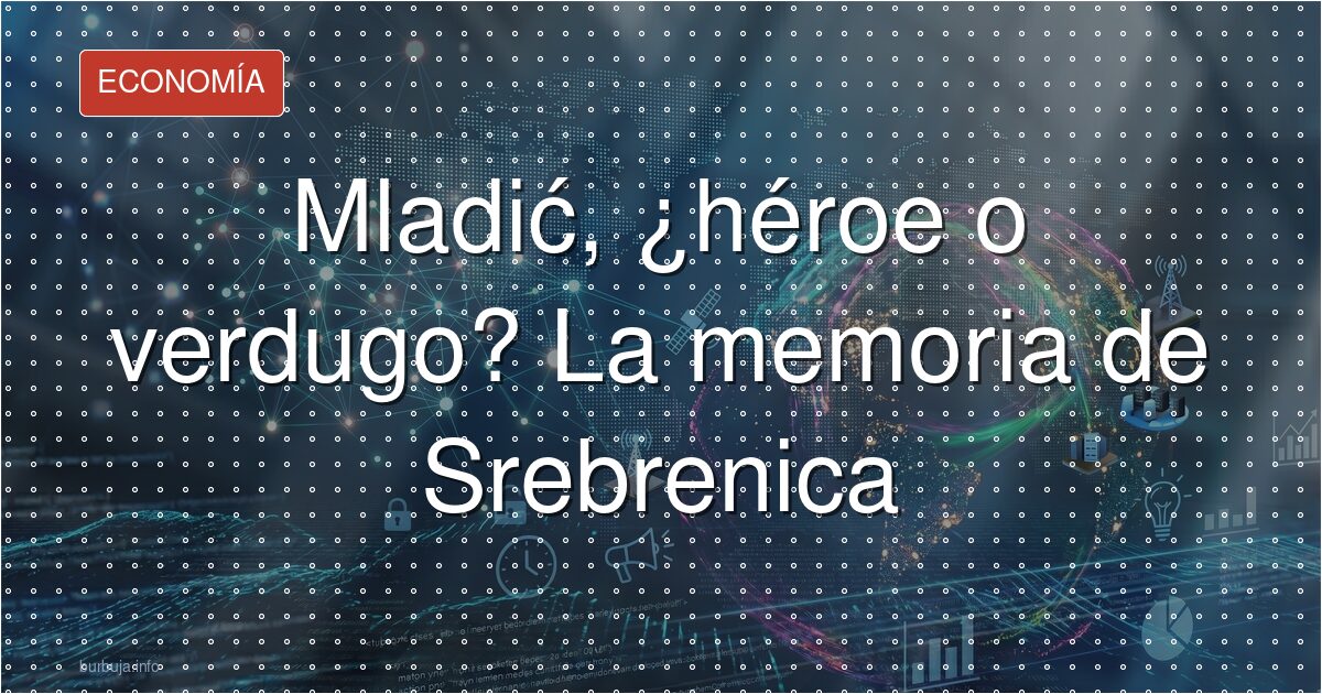 Retrato de Ratko Mladić en su juventud militar, con el uniforme del ejército serbobosnio, en un contexto de guerra