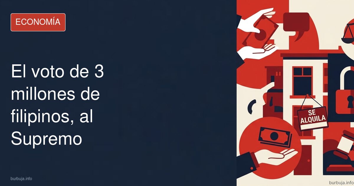 Ilustración de un carnet electoral español junto a una bandera de Filipinas y el texto 3 millones de votos