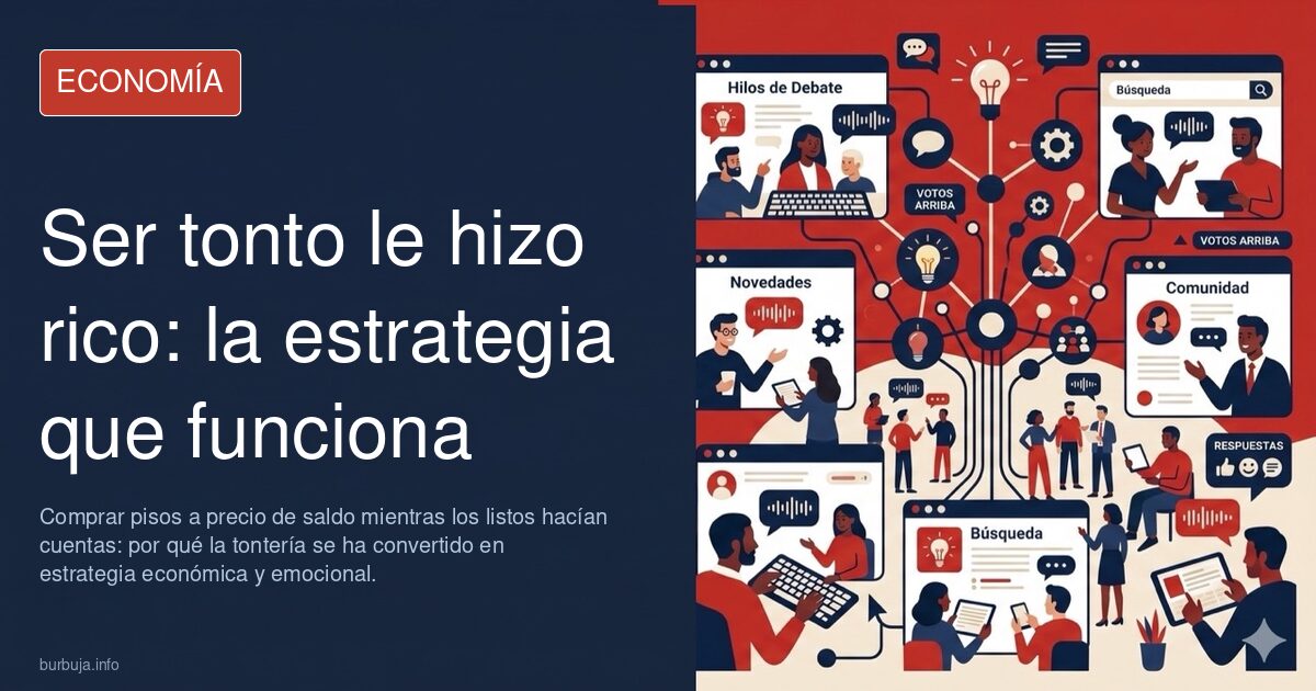 Persona sonriendo con dinero y libros, concepto de tontería rentable