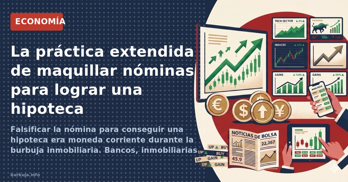 La falsificación de nóminas para hipotecas fue una práctica extendida durante el boom inmobiliario español. Bancos e inmobili