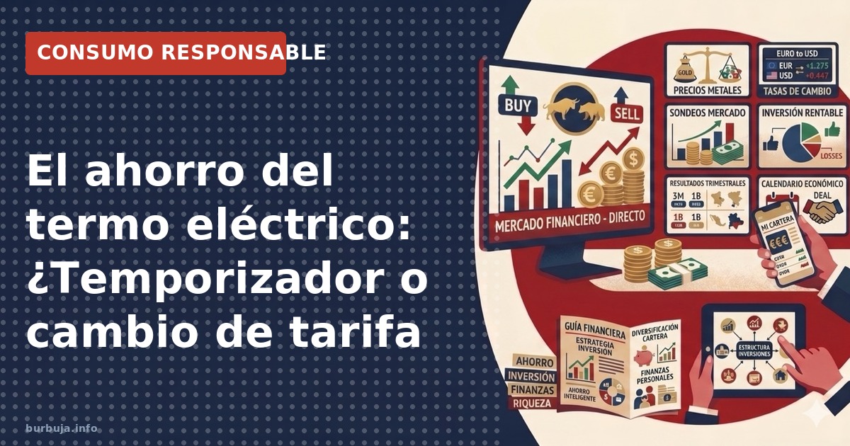 Optimiza el recibo de la luz del termo eléctrico con temporizadores o tarifas discriminadas. Analizamos el coste real de cada