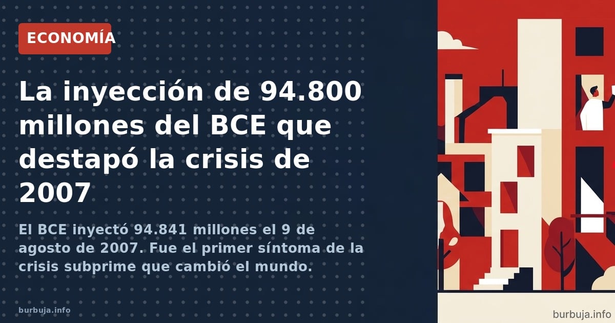 El 9 de agosto de 2007, el BCE inyectó 94.800 millones en una subasta récord para salvar a los bancos. El manguerazo que no f