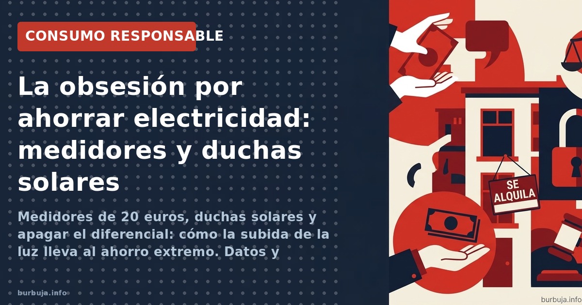 Medidores de 20 euros, duchas solares y apagar el diferencial: cómo la subida de la luz lleva al ahorro extremo. Datos y anál