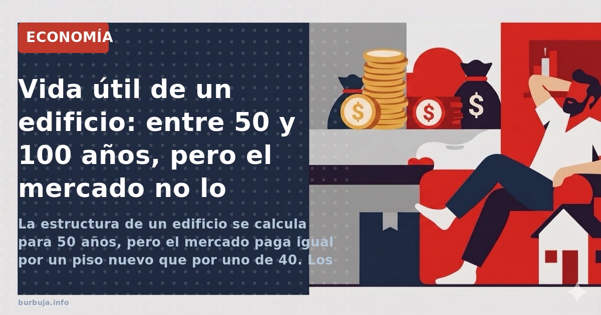 La vida útil de un edificio no está fijada por ley: los técnicos hablan de 50 años para la estructura, pero el mercado tasa i