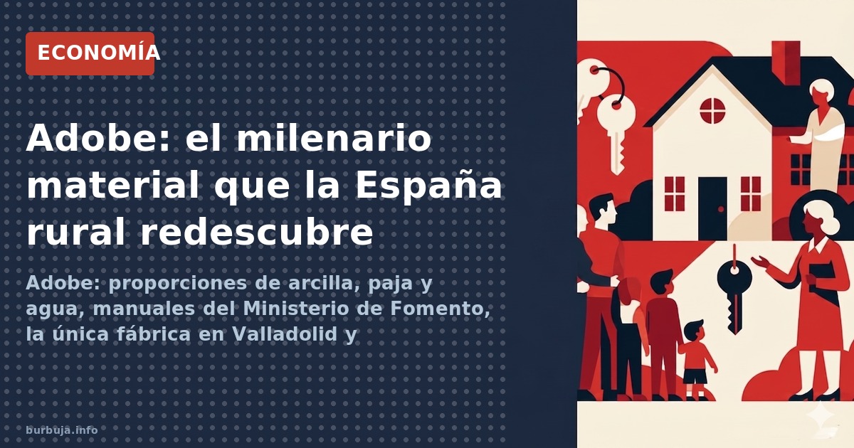 El adobe vuelve a ser opción para reformas rurales. Materiales, proporciones, estabilización con cemento y ayudas públicas. D