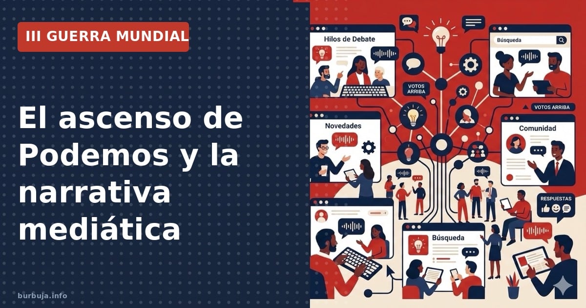 Análisis del ascenso de Podemos: ¿cambio político real o construcción mediática? Se evalúan las narrativas, la polarización y