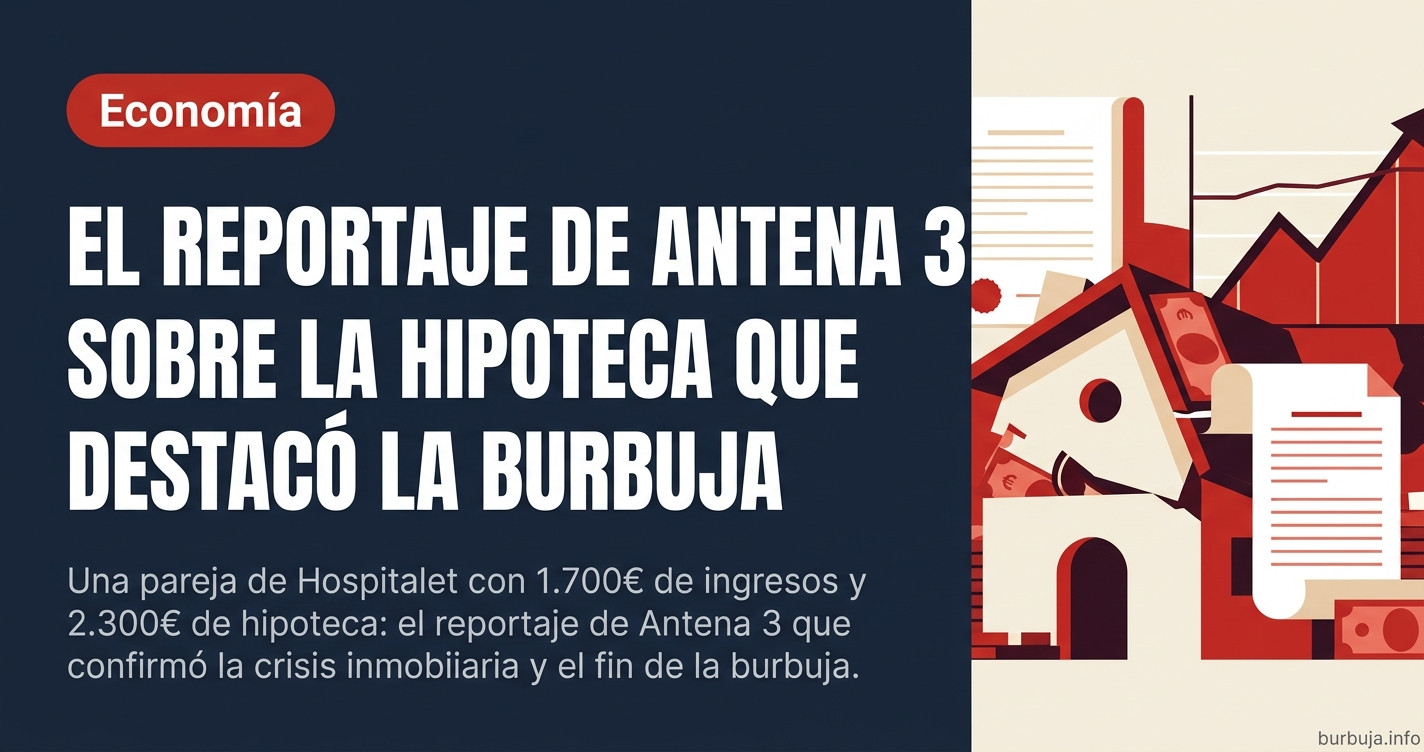 El reportaje de Antena 3 que mostró a una pareja con 1.700€ de ingresos y 2.300€ de hipoteca destapó la burbuja: pisos que no