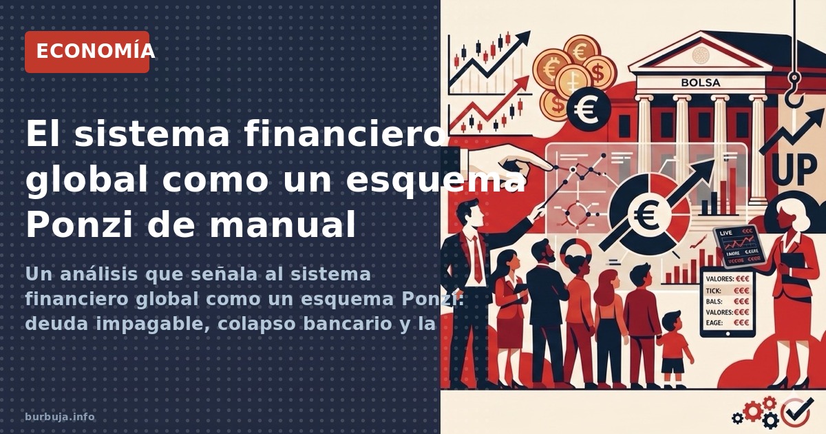 Un análisis que señala al sistema financiero global como un esquema Ponzi: deuda impagable, colapso bancario y la ceguera de 