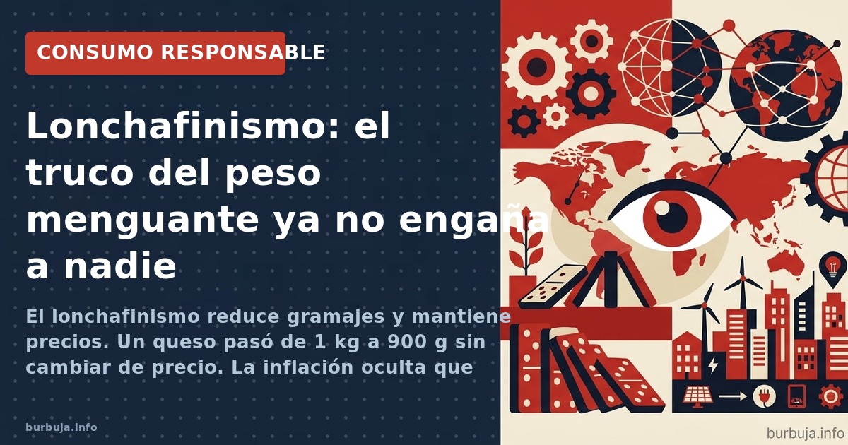 El lonchafinismo reduce gramajes y mantiene precios. Un queso pasó de 1 kg a 900 g sin cambiar de precio. La inflación oculta
