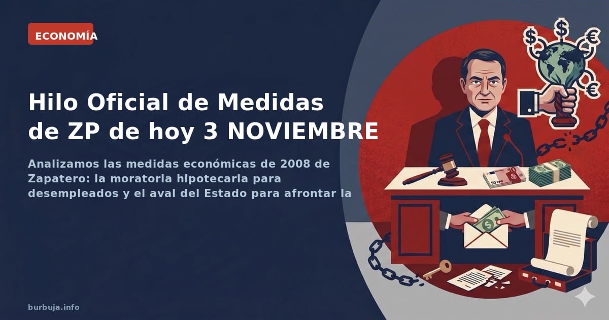 Analizamos las medidas económicas de 2008 de Zapatero: la moratoria hipotecaria para desempleados y el aval del Estado para a