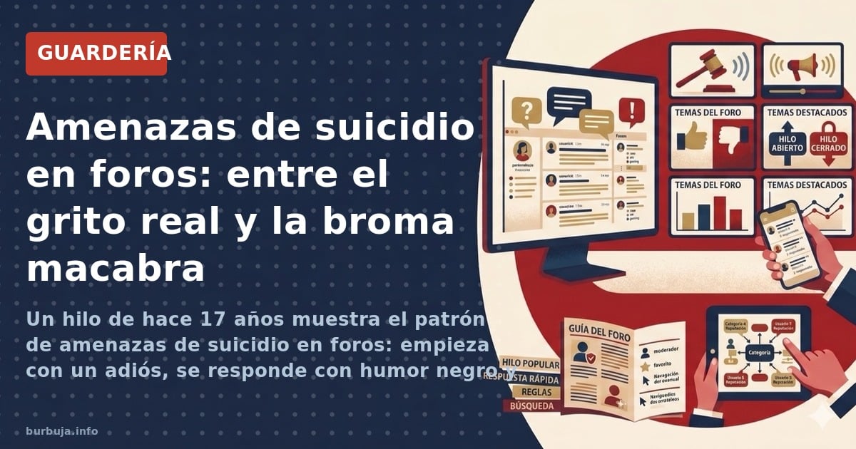 Un hilo sobre un supuesto suicidio revela cómo las amenazas en internet oscilan entre la broma y el deseo real de morir. Dato